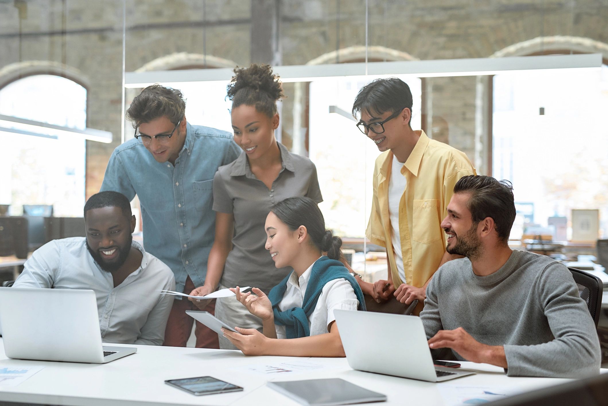 Happy professional team in a creative office